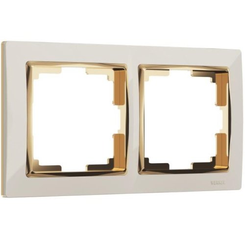 W0021932/ Рамка на 2 поста Snabb (слоновая кость/золото) Рамка Werkel W0021932/ Рамка на 2 поста Snabb (слоновая кость/золото)