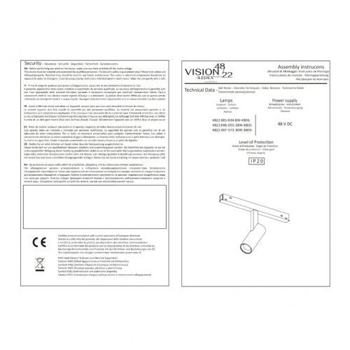 Трековый светильник iLEDEX TECHNICAL VISION48/22 4822-007-D75-30W-38DG-3000K-WH