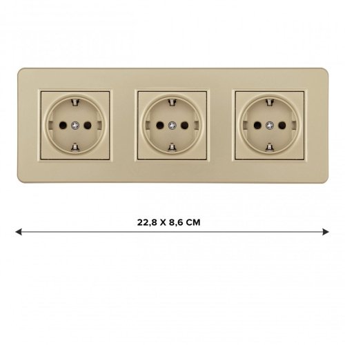 SET16-3-40-1x3 shampan Розетка Arte Milano Set16-3 SET16-3-40-1x3 shampan