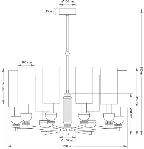 Люстра на штанге Kutek Izano IZA-ZW-8(CZ/Z/1)