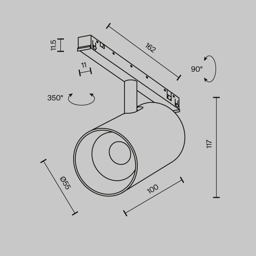 Трековый светильник Technical TR243-12W4K-B