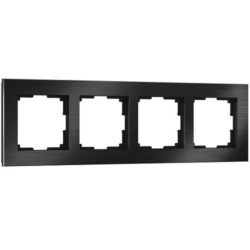 W0041708/ Рамка на 4 поста Aluminium (черный алюминий) Рамка Werkel W0041708/ Рамка на 4 поста Aluminium (черный алюминий)