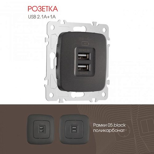 205.46-1.black Розетка Arte Milano Am-205 205.46-1.black