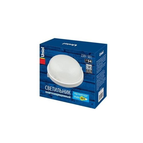 Уличный потолочный светильник Uniel UWL-R01 100W/E27 IP54 WHITE Круг