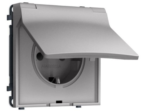 MS508010 MS508010 Комплект механизма электрической розетки SIGMA Сталь матовый 50Hz 2P+E с/з с/ш и крышкой IP44 16A-250V QUANT PRO (SP5080, PR141)