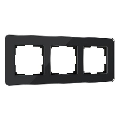 W0032448/ Рамка на 3 поста Elite (черный, стекло) Рамка Werkel W0032448/ Рамка на 3 поста Elite (черный, стекло)