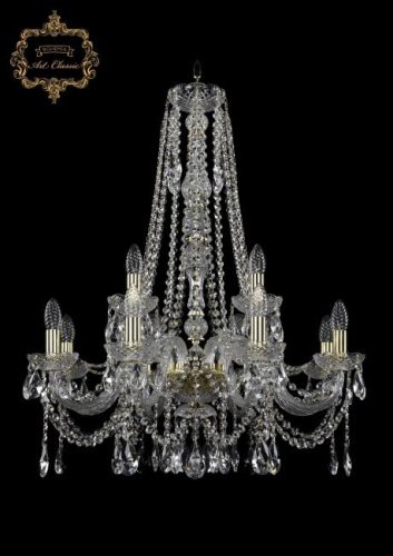 11.12.8+4.240.h-82.Gd.Sp Подвесная хрустальная люстра 11.12 Art Classic 11.12.8+4.240.h-82.Gd.Sp