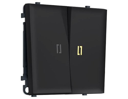 MS984050 MS984050 Комплект механизма 2-кл выключателя с самовозвратом с подсветкой 3200K SIGMA Черный Мягкое касание QUANT PRO (SP9840, PR129, G11Y)