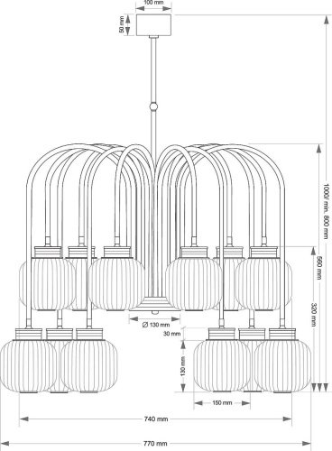 Люстра на штанге Kutek Alba ALB-ZW-12(Z)