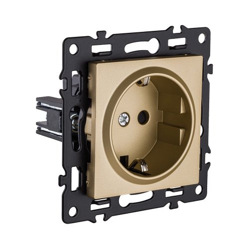 Розетка штепсельная SCHUKO 16A/250 В, золотой Kollinger Asthetik AS-014GD