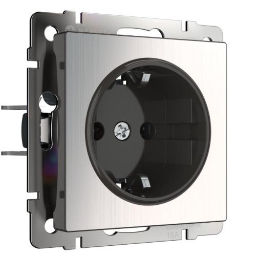 Розетка Werkel W1171002/ Розетка с заземлением (глянцевый никель)