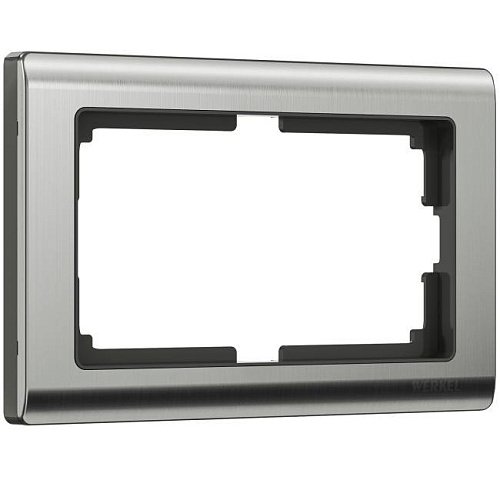 W0081602/ Рамка для двойной розетки Metallic (глянцевый никель) Рамка Werkel W0081602/ Рамка для двойной розетки Metallic (глянцевый никель)