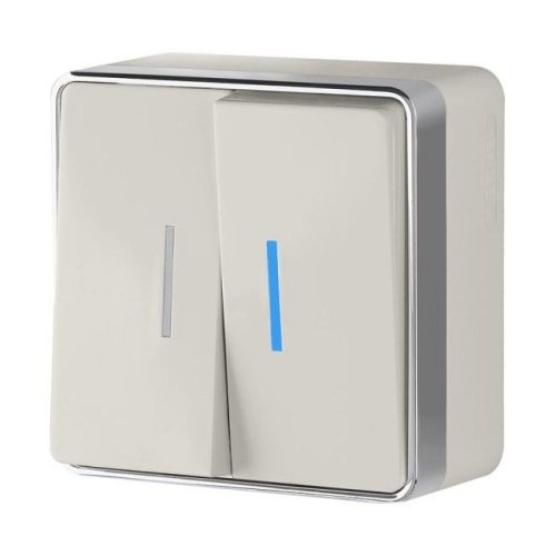 Выключатель Werkel W5020103/ Выключатель двухклавишный с подсветкой Gallant (слоновая кость)