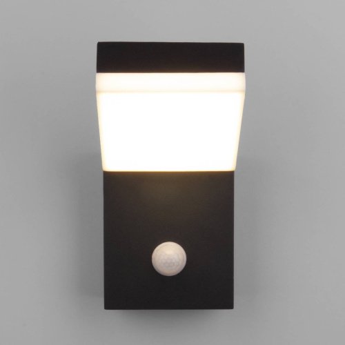 Уличный настенный светильник Elektrostandard Sensor 1541 TECHNO LED с датчиком движения Чёрный
