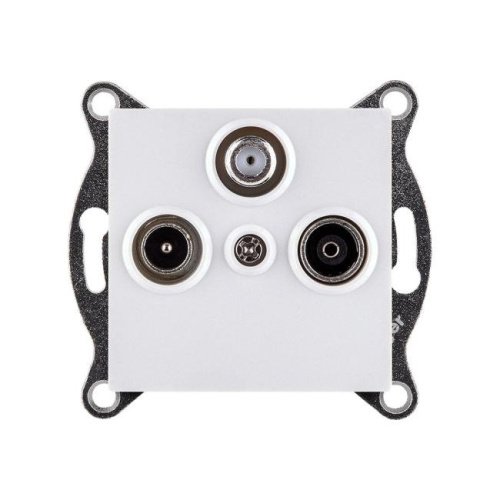 REA-036WH Розетка тройная TV (мама) + TV (папа) + спутниковая SAT, белый Kollinger REA-036WH для Aspekt, Eleganz, Reflex