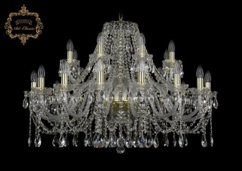 Подвесная хрустальная люстра 11.12 Art Classic 11.12.16+8.360.Gd.Sp