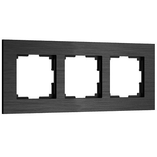 W0033508/ Рамка на 3 поста AluMax (черный алюминий) Рамка Werkel W0033508/ Рамка на 3 поста AluMax (черный алюминий)
