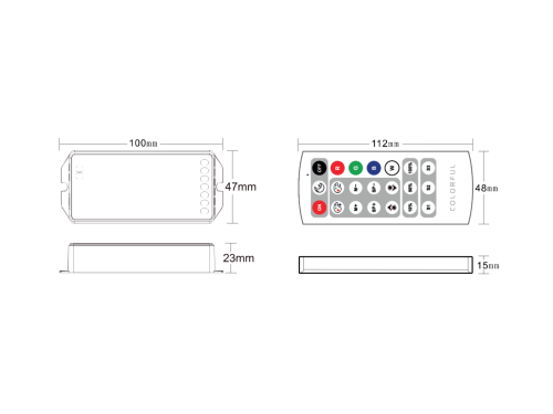 00-00021389 Контроллер CW, 2.4G с пультом, 21 кноп., SWG Standard 00-00021389