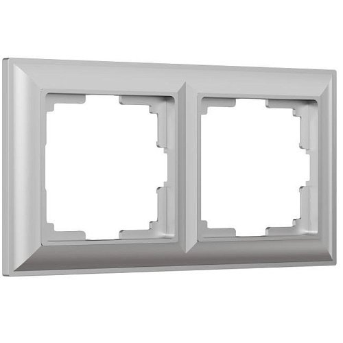 W0022206/ Рамка на 2 поста Fiore (серебряный) Рамка Werkel W0022206/ Рамка на 2 поста Fiore (серебряный)