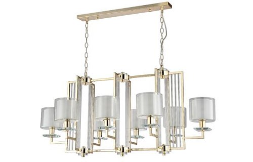NICOLAS SP8 L1000 GOLD/WHITE Подвесная люстра Crystal Lux Nicolas NICOLAS SP8 L1000 GOLD/WHITE