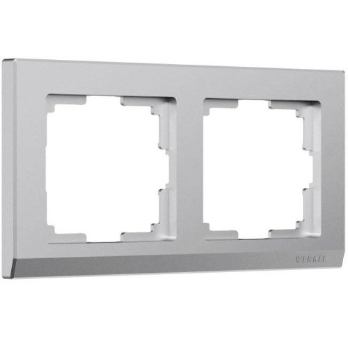 W0021865/ Рамка на 2 поста Stark (серебряный матовый) Рамка Werkel W0021865/ Рамка на 2 поста Stark (серебряный матовый)