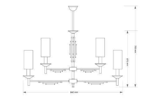 Люстра на штанге Kutek Felino FEL-ZWL-4(P/A)KR