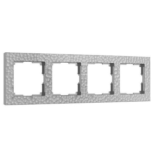 W0042406/ Рамка на 4 поста Hammer (серебряный) Рамка Werkel W0042406/ Рамка на 4 поста Hammer (серебряный)
