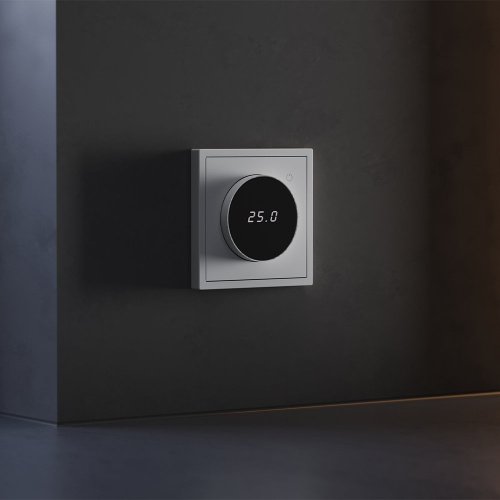 Терморегулятор электронный VOLTUM S70 с индикацией и датчиком, для теплого пола, (серый)