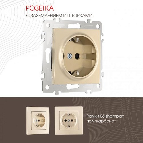 206.40-1.shampan Розетка Arte Milano Am-206 206.40-1.shampan