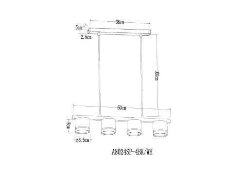 Светильник подвесной Arte Lamp Legacy A8024SP-4WH