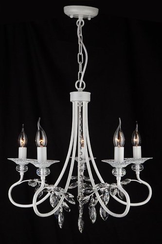 Подвесная люстра Eurosvet Александрия 60057/5 белый с серебром