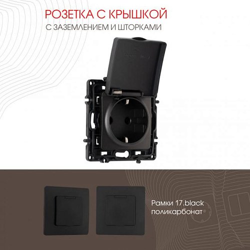 217.41-1.black Розетка Arte Milano Am-217 217.41-1.black
