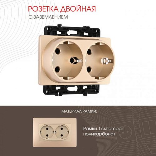 217.40-2.shampan Розетка Arte Milano Am-217 217.40-2.shampan