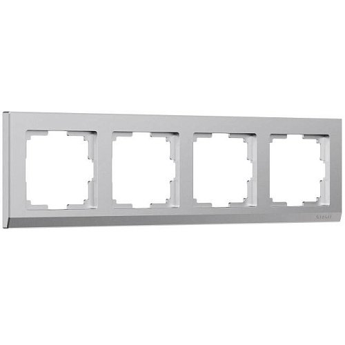 Рамка Werkel W0041865/ Рамка на 4 поста Stark (серебряный матовый)