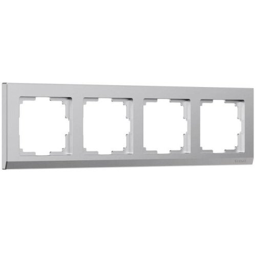 W0041865/ Рамка на 4 поста Stark (серебряный матовый) Рамка Werkel W0041865/ Рамка на 4 поста Stark (серебряный матовый)