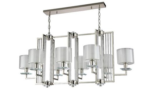 NICOLAS SP8 L1000 NICKEL/WHITE Подвесная люстра Crystal Lux Nicolas NICOLAS SP8 L1000 NICKEL/WHITE