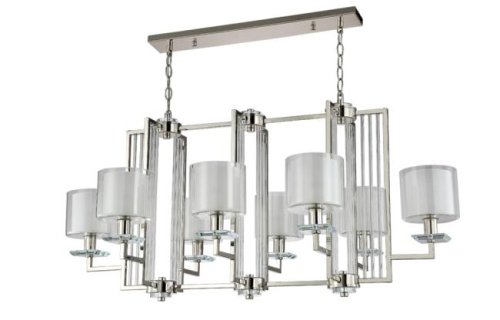 NICOLAS SP8 L1000 NICKEL/WHITE Подвесная люстра Crystal Lux Nicolas NICOLAS SP8 L1000 NICKEL/WHITE