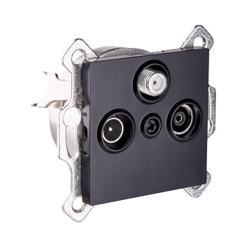REA-036BK Розетка тройная TV (мама) + TV (папа) + спутниковая SAT, черный Kollinger REA-036BK для Aspekt, Eleganz, Reflex