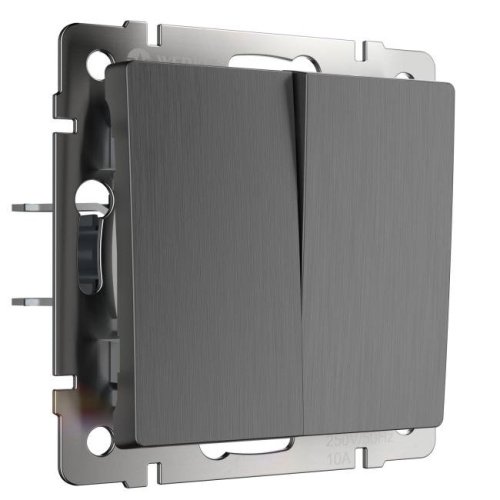 Выключатель Werkel W1120004/ Выключатель двухклавишный (графит рифленый)