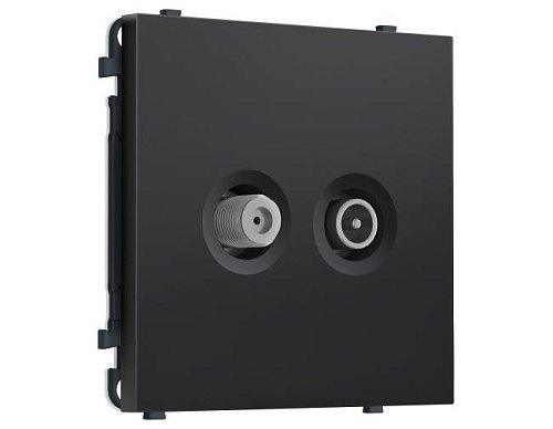 MS813310 MS813310 Комплект механизма розетки TV оконечной + SAT SIGMA Черный матовый 5-862MHz 3.5dB/950-2150MHz 3.8dB QUANT PRO (SP8133, PR217)