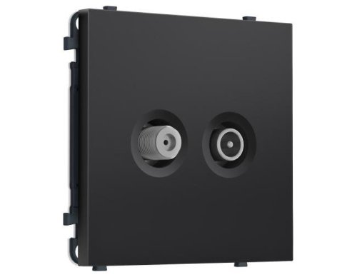 MS813310 MS813310 Комплект механизма розетки TV оконечной + SAT SIGMA Черный матовый 5-862MHz 3.5dB/950-2150MHz 3.8dB QUANT PRO (SP8133, PR217)