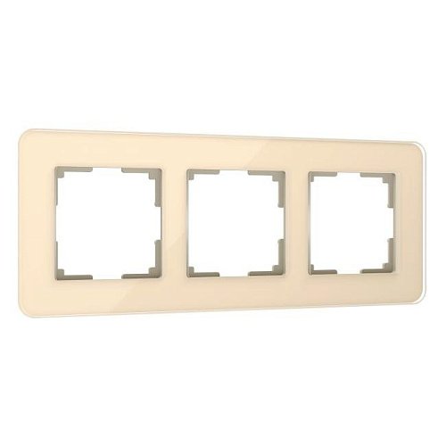 W0032443/ Рамка на 3 поста Elite (айвори, стекло) Рамка Werkel Elite айвори W0032443/ Рамка на 3 поста Elite (айвори, стекло)