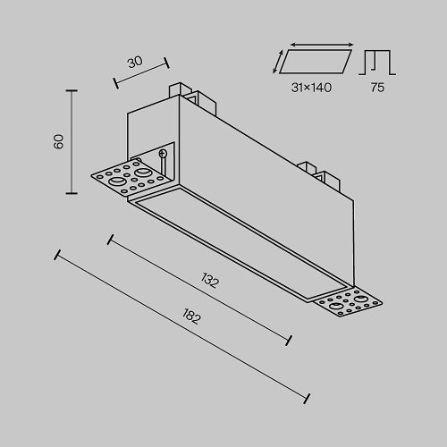 Встраиваемый светильник Maytoni Basis DL066-12W3-6K-TRS-W