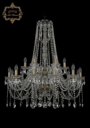 11.12.12+6.300.2d.h-98.Br.Sp Подвесная хрустальная люстра 11.12 Art Classic 11.12.12+6.300.2d.h-98.Br.Sp