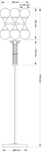 Торшер Kutek Bari BAR-LS-3(ZM)