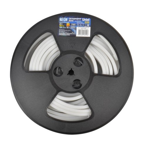 Светодиодный шнур Uniel ULS-N11-2835-120LED/m-8mm-IP67-DC24V-10W/m-15M-6500K катушка в герметичной упаковке