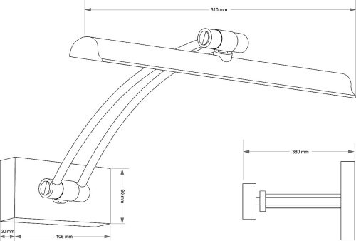 Подсветка для картин Kutek Elve ELV-PODS-1(ZM)380-DL