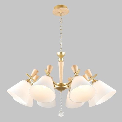 Подвесная люстра IMEX MD.6132-8-P-GD+WOOD