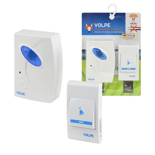UDB-Q025 W-R1T1-16S-80M-WH Дверной звонок Volpe Udb-q025 UDB-Q025 W-R1T1-16S-80M-WH
