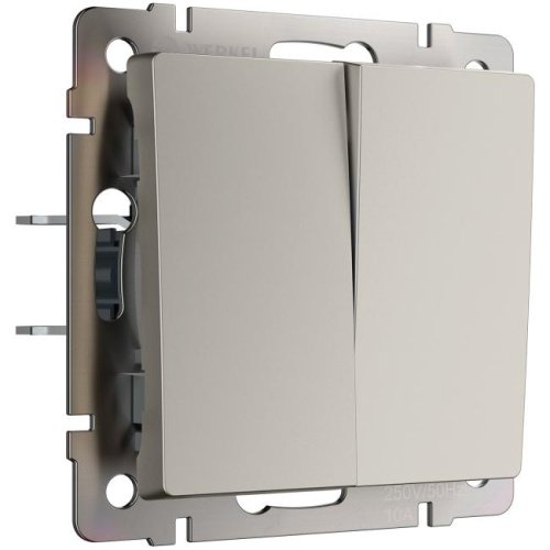 Выключатель Werkel W1223004/ Перекрестный выключатель двухклавишный (дымчатый)